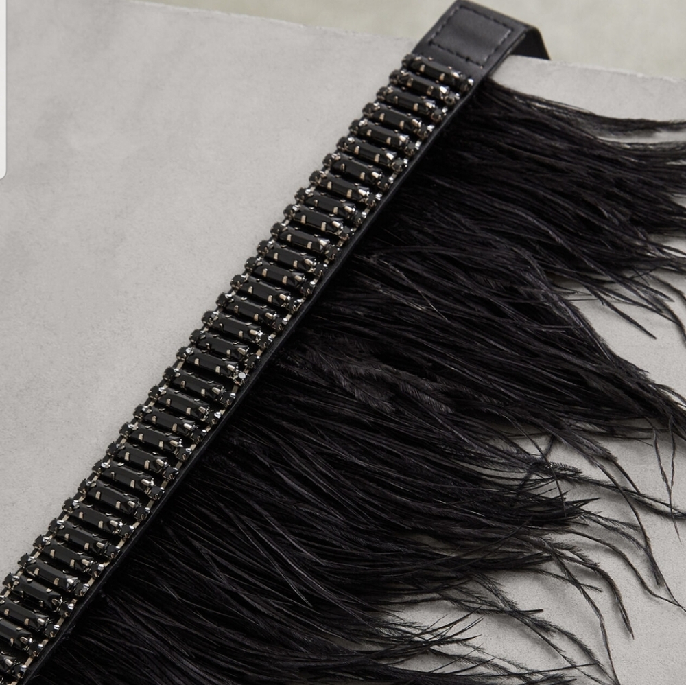 BCBGMaxAzria Ostrich Feather Belt - Picture 2 of 8